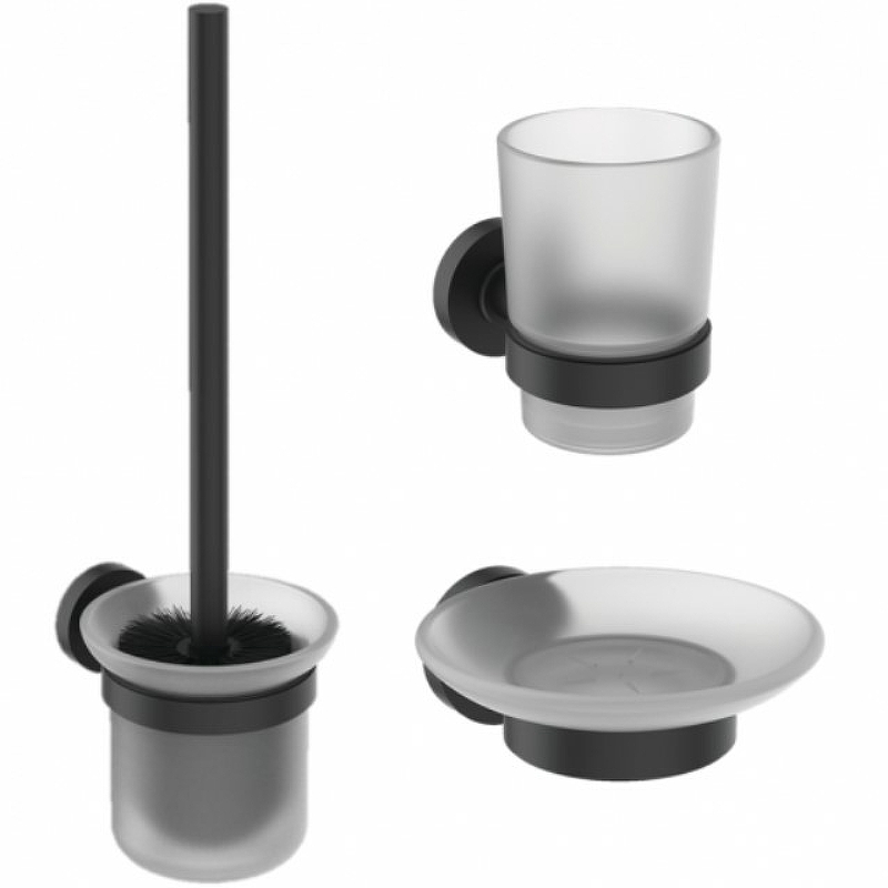 Набор аксессуаров для ванной Ideal Standard IOM A9245XG Черный шелк стакан для зубных щеток ideal standard iom a9121aa хром