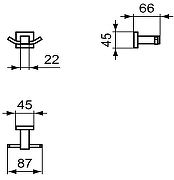Двойной крючок Ideal Standard IOM Square E2193AA Хром-5