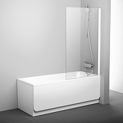 Шторка на ванну Ravak Pivot PVS1-80 79840100Z1 профиль Белый стекло Transparent-1