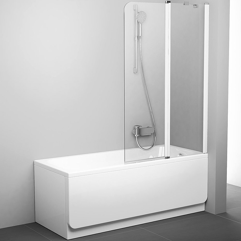 Шторка на ванну Ravak Chrome CVS2-100 R 7QRA0100Z1 профиль Белый стекло Transparent шторка на ванну ravak behappy vs3 100 795p0100z1 профиль белый стекло transparent