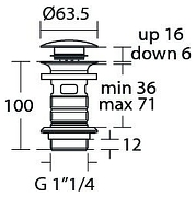 Донный клапан Ideal Standard E1482XG Click-Clack Черный шелк-1