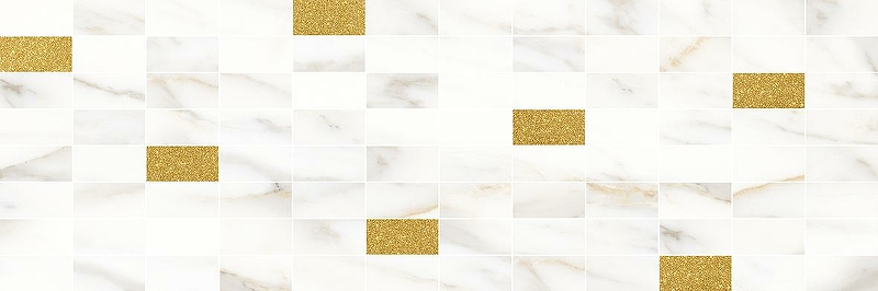 Керамический декор Laparet Aragon Мозаичный Белый Золото MM60157 20x60 см