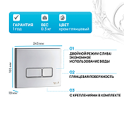 Клавиша смыва WeltWasser WW Marberg 410 SE 10000005951 Хром глянцевый-1