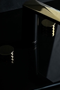 Смеситель для раковины Boheme Venturo 150-BG-DIAMOND Черный матовый Золото-1
