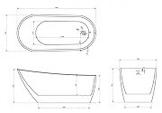 Акриловая ванна Abber 130х70 AB9353-1.3 без гидромассажа-3