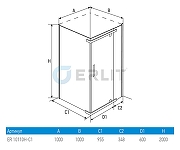 Душевой уголок Erlit 100х100 ER10110H-C4 профиль Хром стекло тонированное-3
