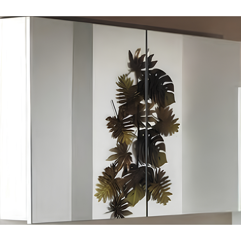 Зеркальный шкаф Boheme Armadi Art Vallessi 80 547-W с подсветкой Белый глянец зеркальный шкаф art