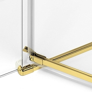 Душевая дверь New Trendy Avexa Gold 100 L EXK-1718 профиль Брашированное золото стекло прозрачное-7