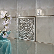 Керамический декор Cevica Plus Classic 1 White Zinc 15x15 см-1