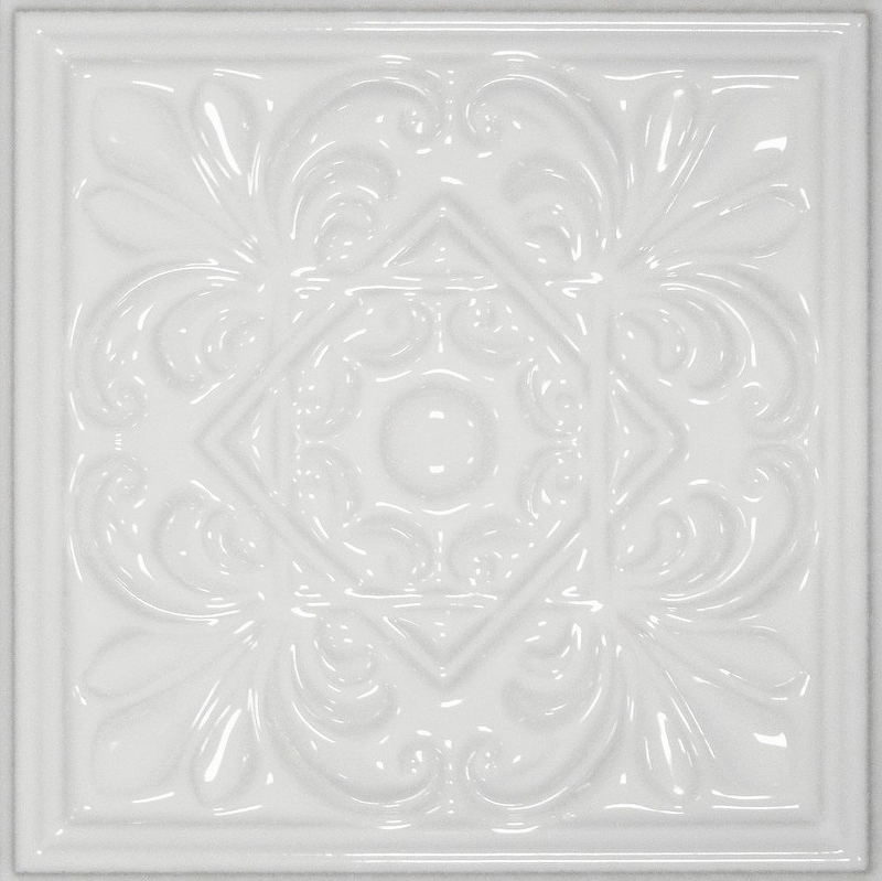 керамическая плитка cevica plus white zinc 15x15 см Керамический декор Cevica Plus Classic 1 White Zinc 15x15 см