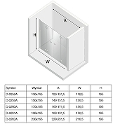 Душевая дверь New Trendy New Soleo Chrome 190 D-0261A профиль Хром стекло прозрачное-7