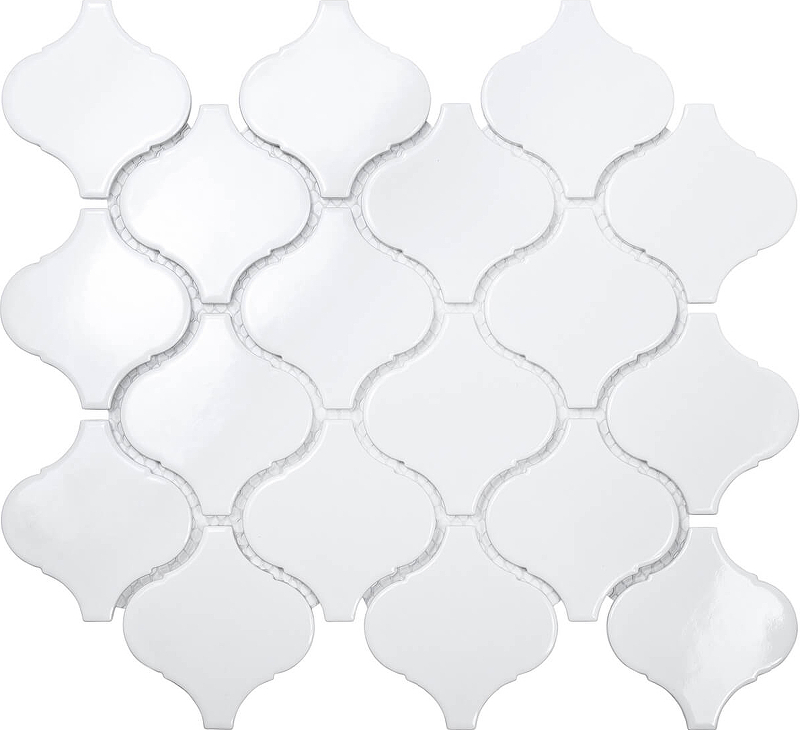 Керамическая мозаика StarMosaic Latern White Glossy DA40015/DL1001 24,6x28 см мозаика керамическая для кухни чип 78x74 latern shape glossy white starmosaic 280х246 6 упаковка 20 листов 1 38 кв м