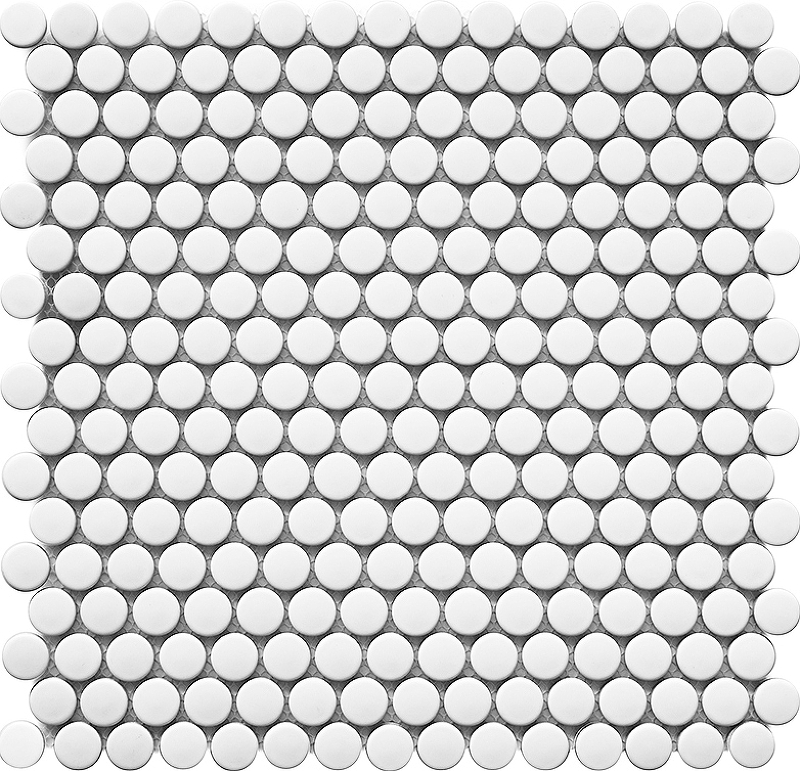 Керамическая мозаика StarMosaic Penny Round White Matt NK41000 30,9x31,5 см керамическая мозаика starmosaic octagon small white black matt nxwn51488 idla2575 29 5x29 5 см