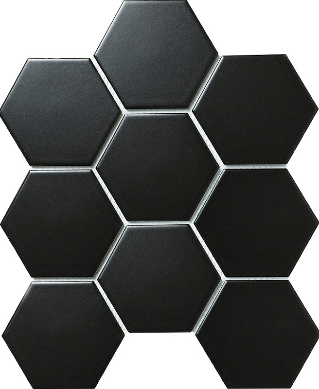 Керамическая мозаика StarMosaic Hexagon big Black Matt FQ83000/SBH4810 25,6x29,5 см керамическая мозаика starmosaic hexagon small carrara matt pmmt83017 26 5x27 8 см