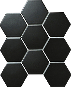 Керамическая мозаика StarMosaic Hexagon big Black Matt FQ83000/SBH4810 25,6x29,5 см
