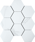 Керамическая мозаика StarMosaic Hexagon big Carrara Matt PMFQ82223 25,6x29,5 см