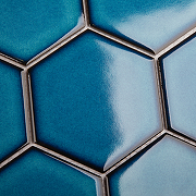 Керамическая мозаика StarMosaic Hexagon big Deep Blue Glossy JJFQ80048 25,6x29,5 см-4