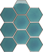 Керамическая мозаика StarMosaic Hexagon big Green Glossy JJFQ80071 25,6x29,5 см