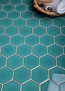 Керамическая мозаика StarMosaic Hexagon big Green Glossy JJFQ80071 25,6x29,5 см-4