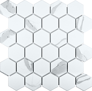 Керамическая мозаика StarMosaic Hexagon small Carrara Matt PMMT83017 26,5x27,8 см