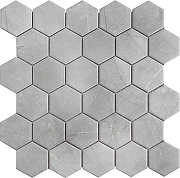 Керамическая мозаика StarMosaic Hexagon small Marble Grey Matt PMMT82457 26,5x27,8 см