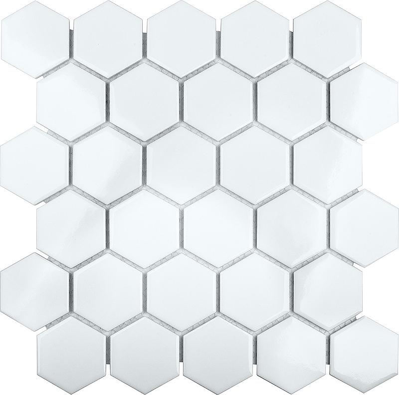 Керамическая мозаика StarMosaic Hexagon small White Glossy MT32000/IDL1001 26,5x27,8 см мозаика italon metropolis hexagon warm 25 4x31 матовый 620110000160 1 шт