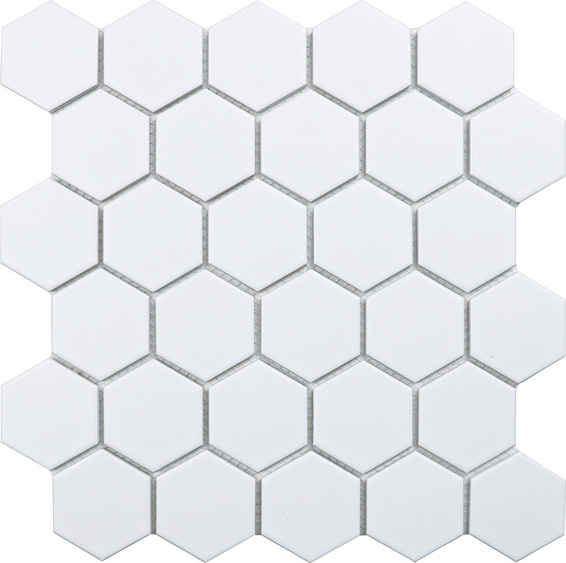 Керамическая мозаика StarMosaic Hexagon small White Matt MT31000/LJ5108/IDL1005 26,5x27,8 см мозаика керамическая для фартука чип small 57x51 hexagon matt black starmosaic 278х265 6 упаковка 20 листов 1 47 кв м