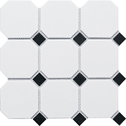 Керамическая мозаика StarMosaic Octagon big White/Black Matt GTPL61466/CLA006 30x30 см