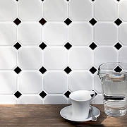 Керамическая мозаика StarMosaic Octagon big White/Black Matt GTPL61466/CLA006 30x30 см-1