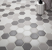Керамическая мозаика StarMosaic Non-Slip Hexagon Small Grey Mix Antislip. JMT55221 28,2x32,5 см-2