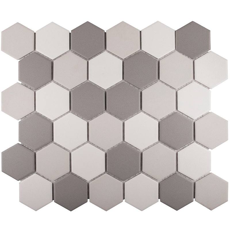 Керамическая мозаика StarMosaic Non-Slip Hexagon Small Grey Mix Antislip. JMT55221 28,2x32,5 см керамическая мозаика starmosaic hexagon big grey matt fq21016 25 6x29 5 см
