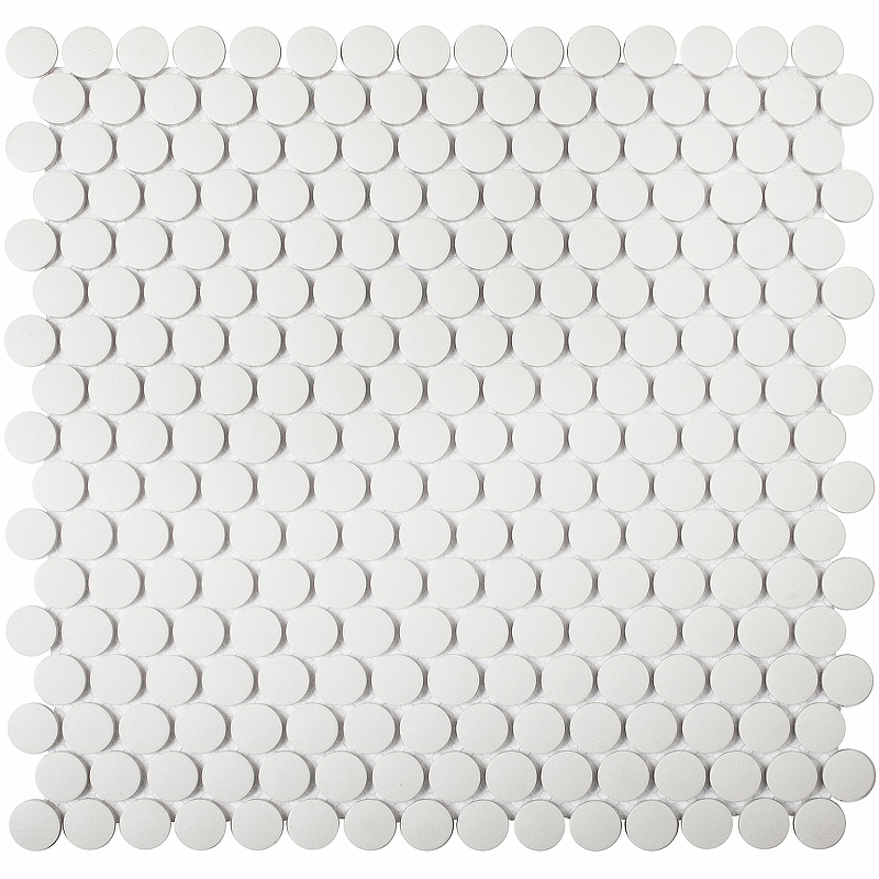 Керамическая мозаика StarMosaic Non-Slip Hexagon Penny Round White Antislip JNK81011 30,9x31,5 см