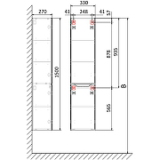 Шкаф пенал Jorno Slide 33 Sli.04.150/P/A подвесной Антрацит-4