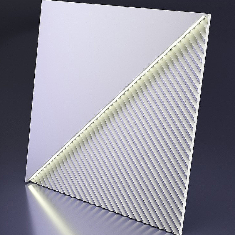 цена Гипсовая 3д панель Artpole Platinum Fields Led GD-0008-7 глянцевая теплый свет 600x600 мм