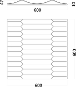Гипсовая 3д панель Artpole Platinum Ruffle MM-0033 матовая 600x600 мм-4