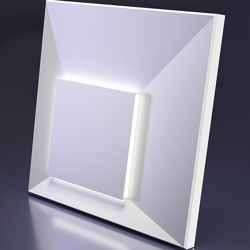 Гипсовая 3д панель Artpole Platinum Malevich Led SM-0075-2 патина/софттач теплый свет 600x600 мм