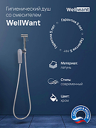 Гигиенический душ со смесителем WellWant WWG00010M Хром-1