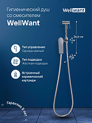 Гигиенический душ со смесителем WellWant WWG00010M Хром-2