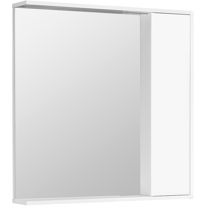 Зеркало со шкафом Aquaton Стоун 80 R 1A228302SX010 с подсветкой Белое зеркало со шкафом aquaton диор 120 r 1a110702dr01r с подсветкой с подогревом белое