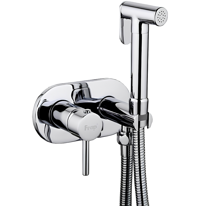 Гигиенический душ со смесителем Frap F7505 Хром гигиенический душ со смесителем frap f7506 6 черный матовый