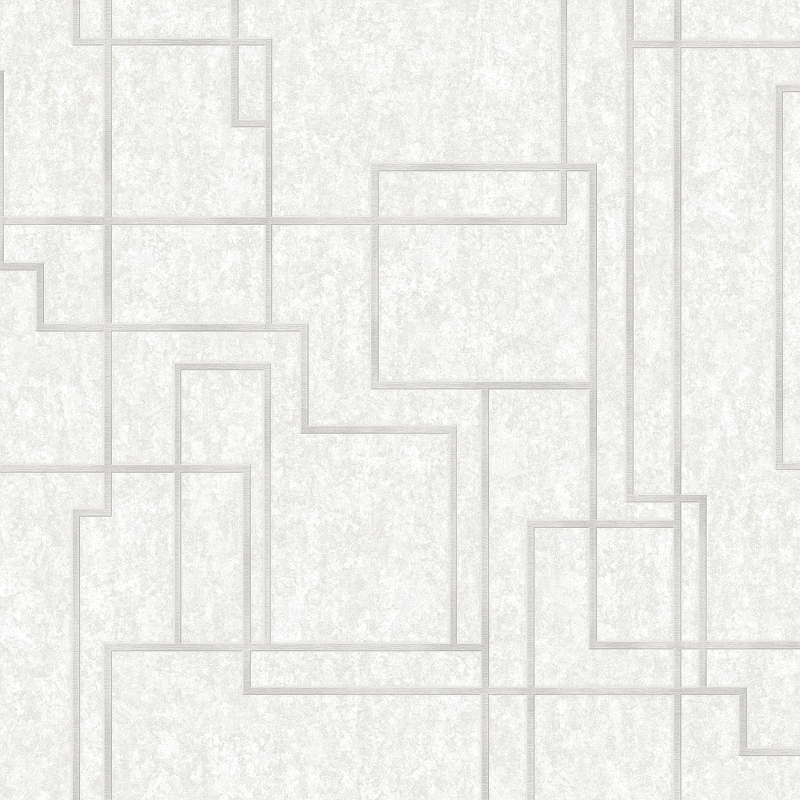 Обои AdaWall Octagon 1202-1 Винил на флизелине (1,06*10,05) Белый/Серый, Геометрия/Штукатурка