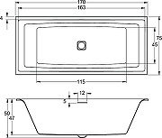 Акриловая ванна Riho Still Square 170x75 B100005005 (BR0200500K00132) LED без гидромассажа-9