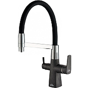 Смеситель для кухни ZorG Steel Hammer SH 818-6 BLACK CR Черный матовый Хром