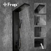 Душевая панель Frap F24005-6 с гидромассажем Черная матовая-1