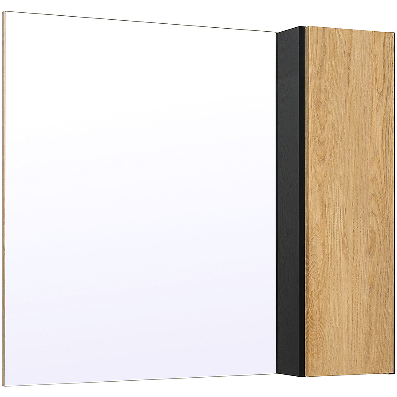 Зеркало со шкафом Runo Мальта 85 00-00001103 Дуб Черное зеркало со шкафом runo манхэттен 65 00 00001016 серый бетон белое
