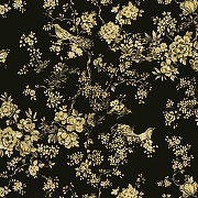 Обои Emiliana Parati  Roberto Cavalli 8 19043 Винил на флизелине (1,06*10,05) Черный/Золото, Птицы/Цветы
