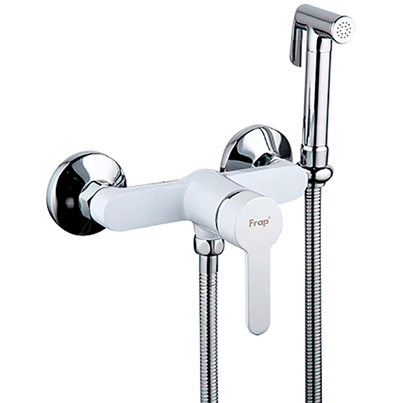 Гигиенический душ со смесителем Frap H41 F2041-8 Белый Хром гигиенический душ со смесителем gappo g07 g2007 8 белый хром