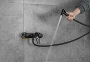 Гигиенический душ со смесителем Frap H49-6 F2049-6 Черный матовый Хром-8