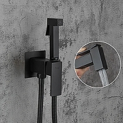 Гигиенический душ со смесителем Frap F7506-6 Черный матовый-10