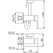 Гигиенический душ со смесителем Frap F7506-6 Черный матовый-13